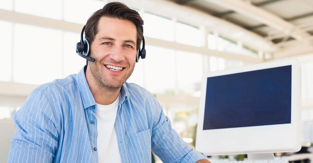 Smiling headset guy